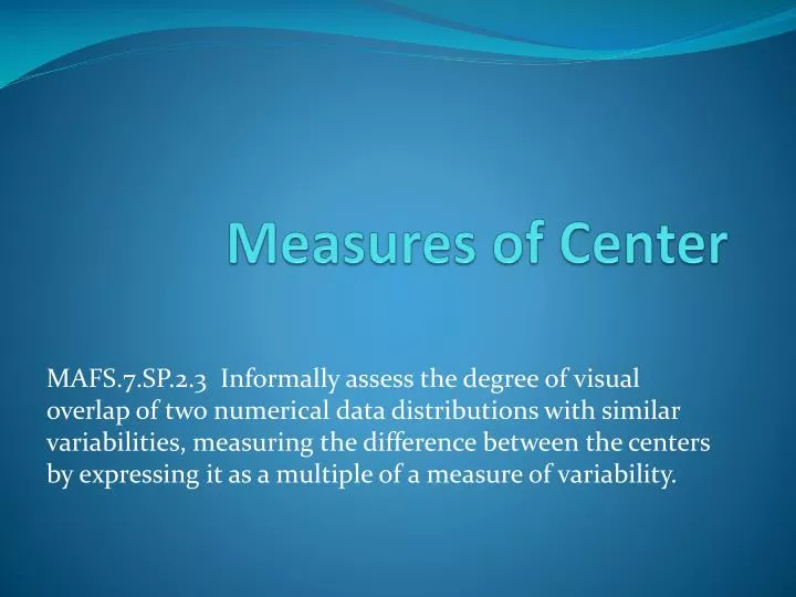 measures of center