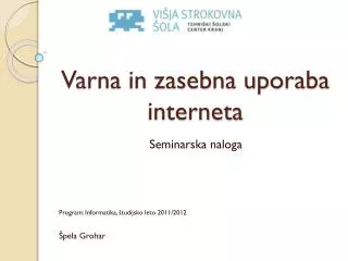 varna in zasebna uporaba interneta