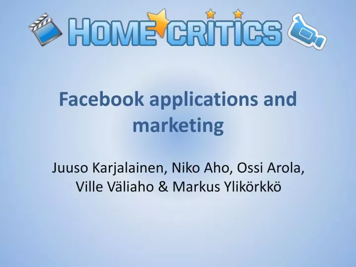 facebook applications and marketing