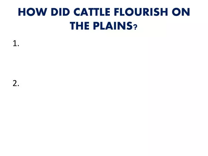 how did cattle flourish on the plains