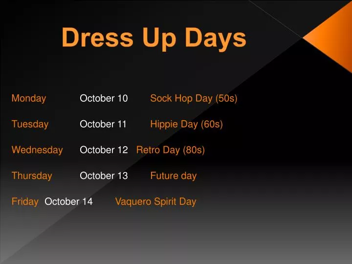 dress up days