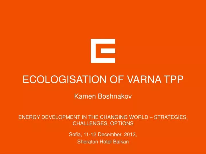 ecologisation of varna tpp