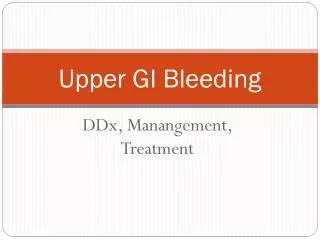 Upper GI Bleeding