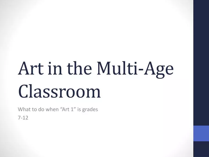 art in the multi age classroom