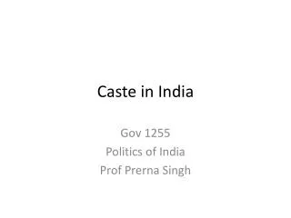 Caste in India