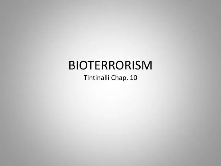 bioterrorism tintinalli chap 10