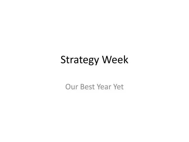 strategy week