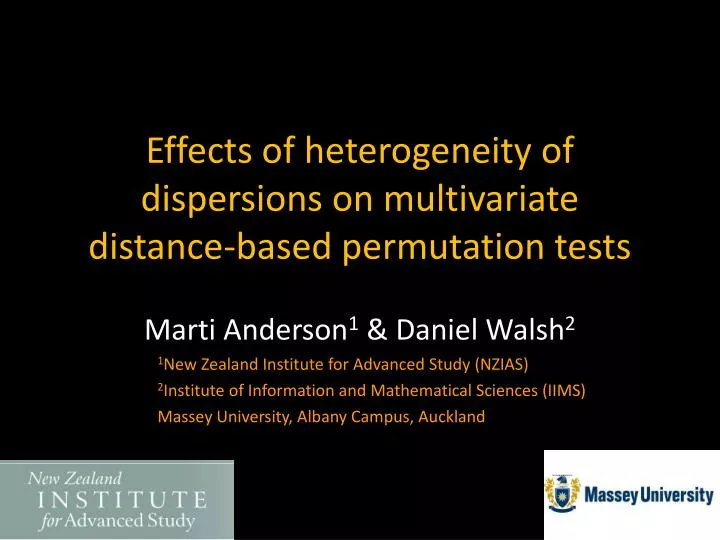 effects of heterogeneity of dispersions on multivariate distance based permutation tests