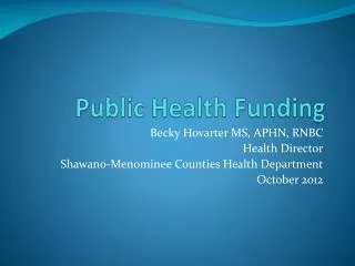 Public Health Funding