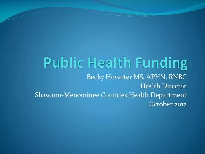 public health funding