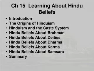 Ch 15 Learning About Hindu Beliefs