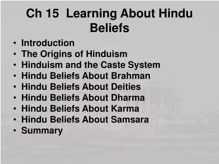 ch 15 learning about hindu beliefs