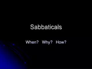 Sabbaticals