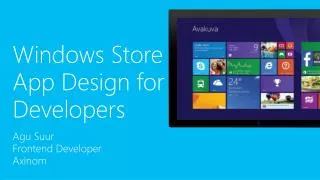 Windows Store App Design for Developers