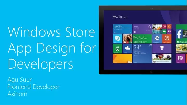 windows store app design for developers