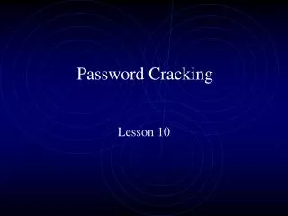 Password Cracking