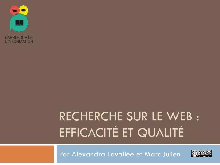 recherche sur le web efficacit et qualit