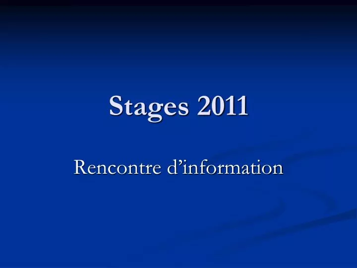 stages 2011