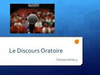 le discours oratoire