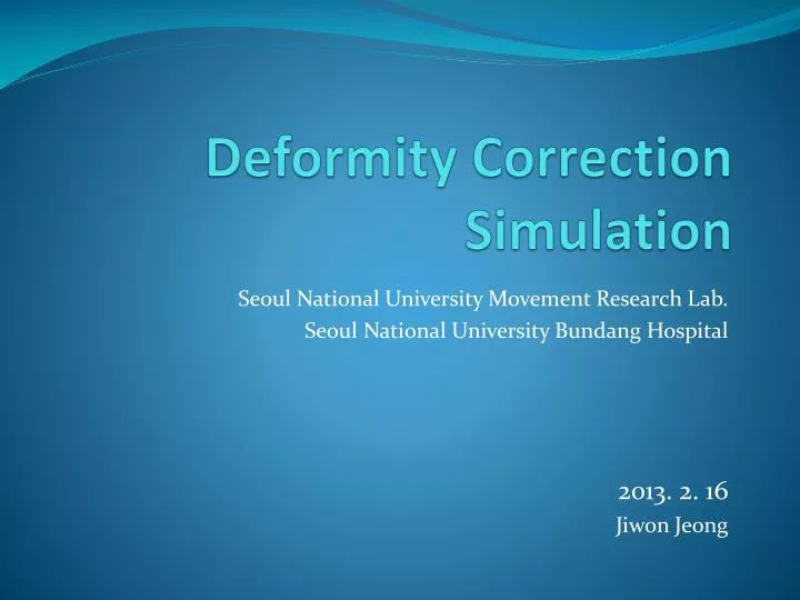 deformity correction simulation