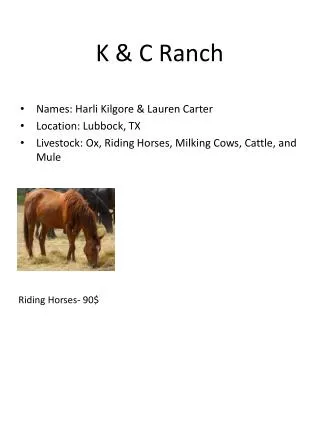 K &amp; C Ranch