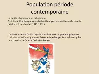 population p riode contemporaine
