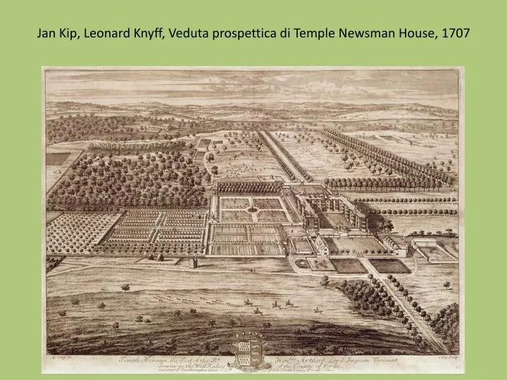 jan kip leonard knyff veduta prospettica di temple newsman house 1707