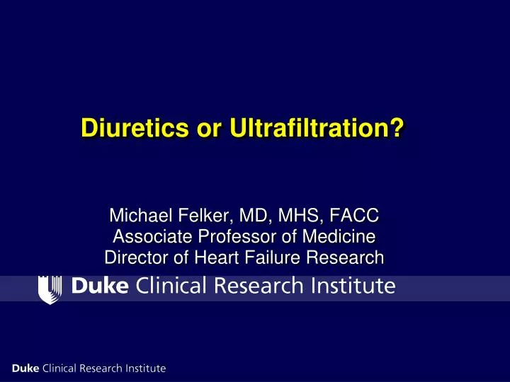 diuretics or ultrafiltration