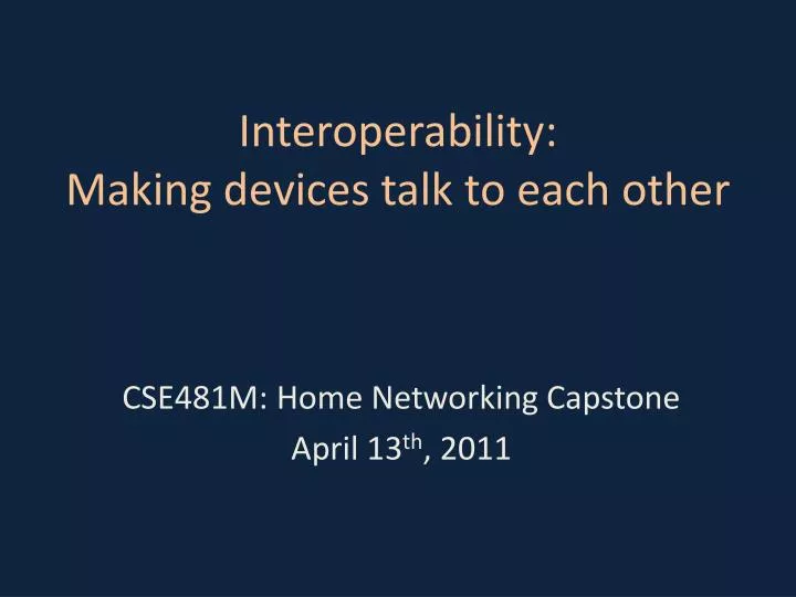 interoperability making devices talk to each other