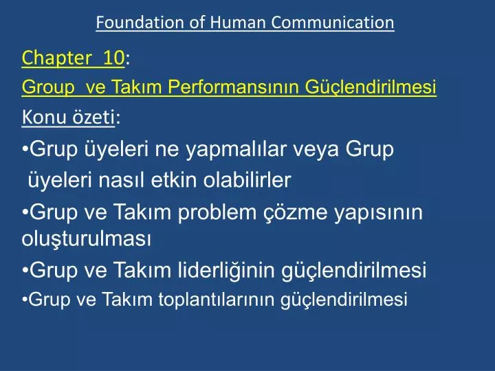 foundation of human communication