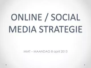 online social media strategie