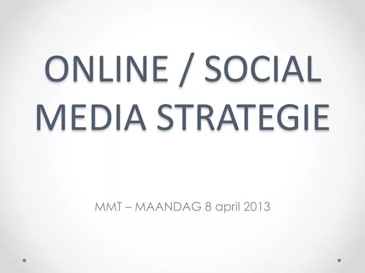 online social media strategie