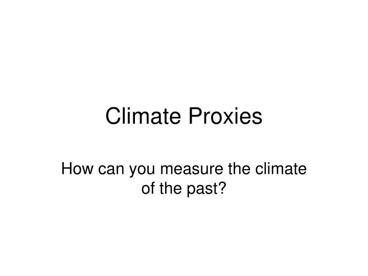 climate proxies