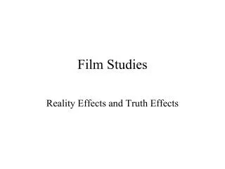 Film Studies