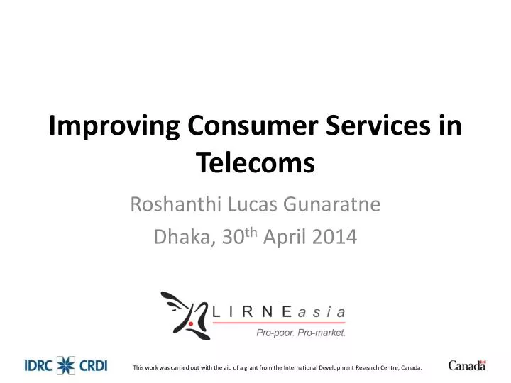 improving consumer services in telecoms