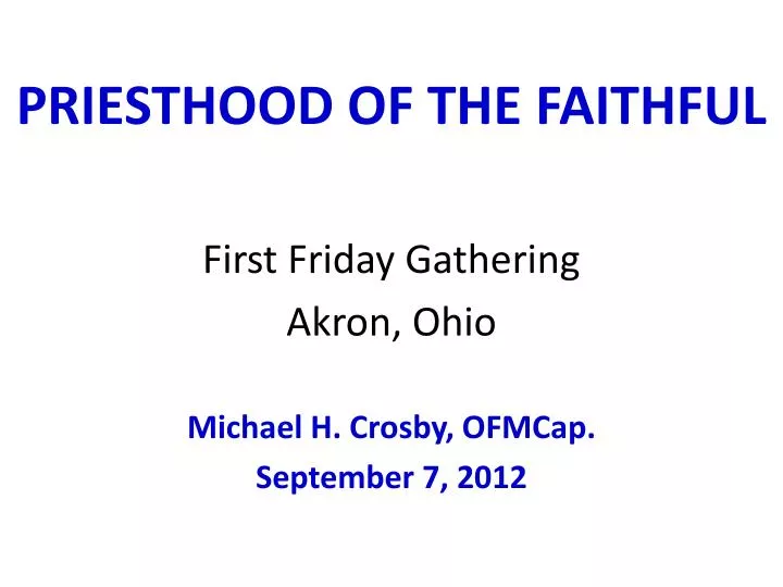 priesthood of the faithful