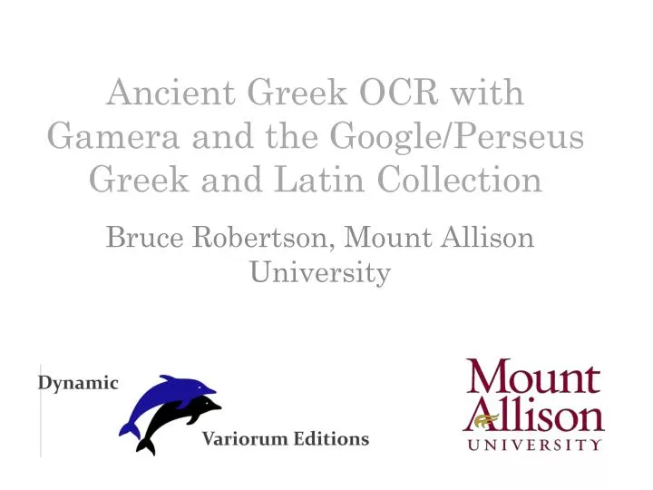 ancient greek ocr w ith gamera and the google perseus greek and latin collection