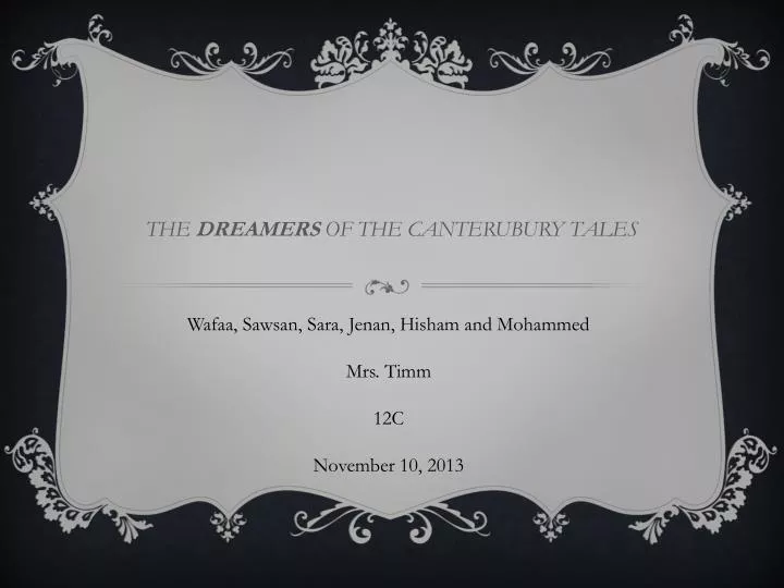 the dreamers of the canterubury tales