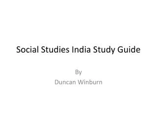 Social Studies India Study Guide