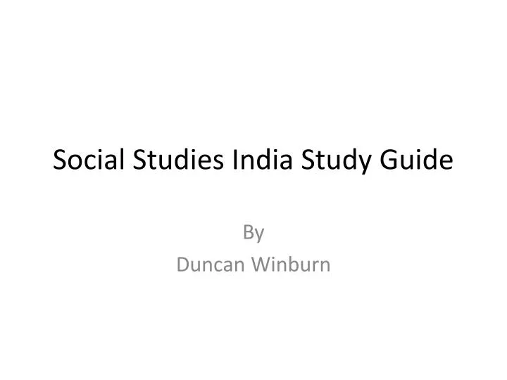 social studies india study guide