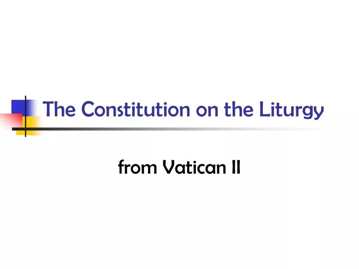 the constitution on the liturgy