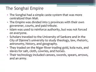 The Songhai Empire