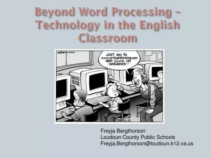 beyond word processing technology in the english classroom