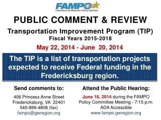 Public Comment &amp; Review