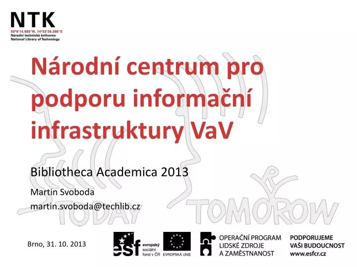 n rodn centrum pro podporu informa n infrastruktury vav