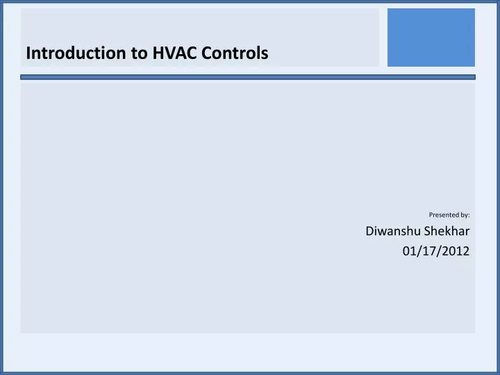 introduction to hvac controls