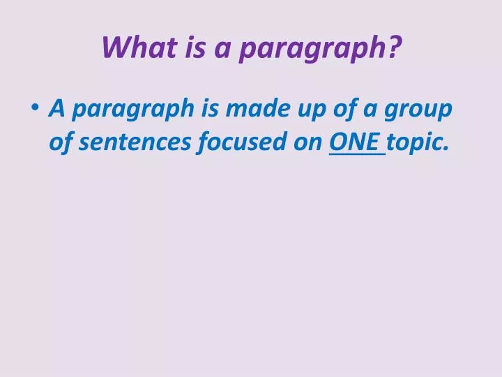 what is a paragraph
