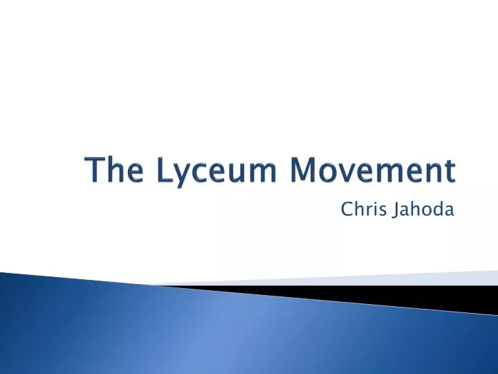 the lyceum movement