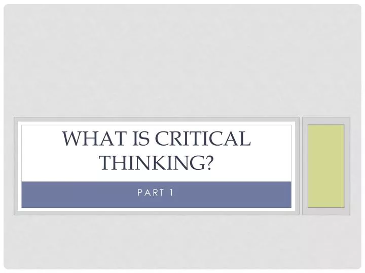 what is critical thinking