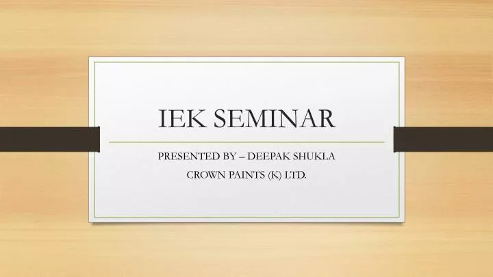 iek seminar